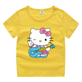 Toddler Kids Girl Cartoon Tops Pink Guitar Cat T-shirts