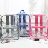 Adult Unisex Casual PVC Transparent Zipper Waterproof Backpack Fashion Schoolbag