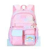 Toddler Kids Girls Lightweight Rainbow Heart Backpack Schoolbags