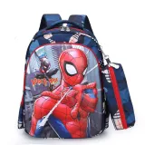 Toddler Kids Fashion Schoolbag Cartoon Spider Primary School Backbags with Stationery Bag