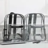 Adult Unisex Casual PVC Transparent Zipper Waterproof Backpack Fashion Schoolbag