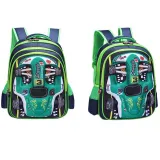 Toddler Kids Fashion Schoolbag Cartoon Racing Cars Primary School Backpacks