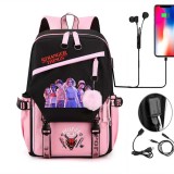 Adult Unisex Lightweight Stranger Club Backpack Laptop Bags Kids Schoolbags with USB Charging Port