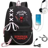 Adult Unisex Lightweight Stranger Backpack Laptop Bags Kids Schoolbags with USB Charging Port