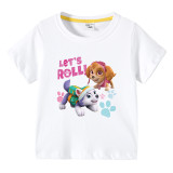 Toddler Kids Girl Cartoon Tops Let's Roll Puppy Dog T-shirts