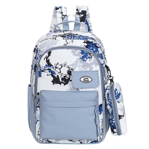 Toddler Kids Fashion Schoolbag Cartoon Astronauts Primary School Backpacks with Stationery Bag