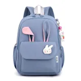 Toddler Kids Fashion Schoolbag Cute Cartoon Primary School Backpacks with Bunny Pendant