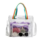 Adult Unisex Casual PVC Transparent Handbag Storage Bag