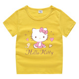 Toddler Kids Girl Cartoon Tops Hello Heart Cat T-shirts