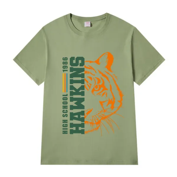 Adult Unisex Top Exclusive Design Hawkins High School 1986 Tiger T-shirts