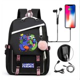 Adult Unisex Lightweight Cartoon Hug Friends Backpack Laptop Bags Kids Schoolbags with USB Charging Port