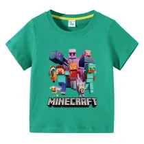 Toddler Kids Boy Cartoon Running Blocks Cotton T-shirts