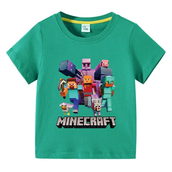Toddler Kids Boy Cartoon Running Blocks Cotton T-shirts