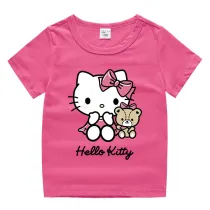 Toddler Kids Girl Cartoon Tops Teddy Bear Cat T-shirts