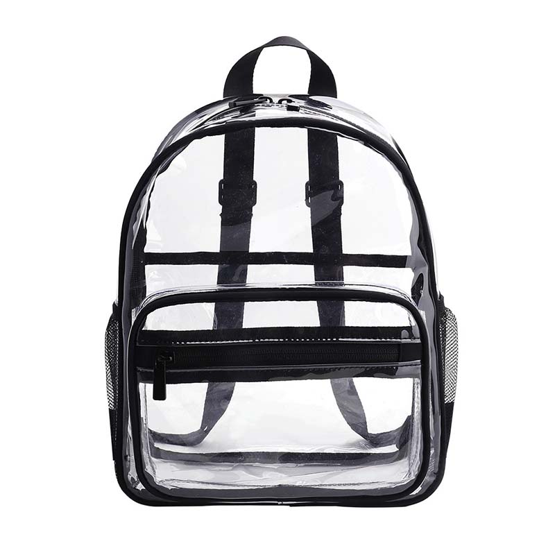 Adult Unisex Casual PVC Transparent Zipper Waterproof Backpack
