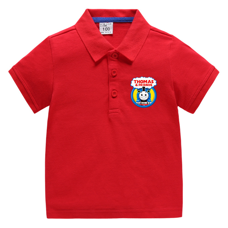 Toddler Kids Boy Thomas Train Cotton Polo T-shirt