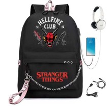 Adult Unisex Lightweight Stranger Backpack Laptop Bags Kids Schoolbags with USB Charging Port