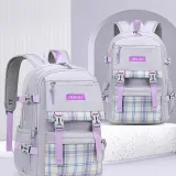 Toddler Kids Senior Lightweight Casual Sports Plaids Backpack Schoolbags