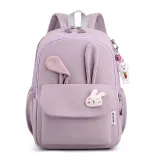 Toddler Kids Fashion Schoolbag Cute Cartoon Primary School Backpacks with Bunny Pendant