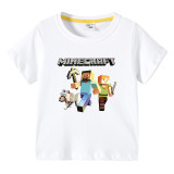 Toddler Kids Boy Cartoon Running Dog Blocks Cotton T-shirts