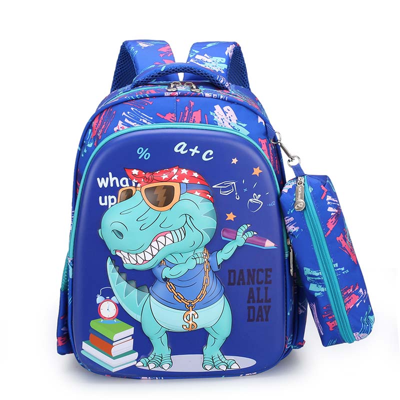 Toddler Kids Fashion Schoolbag Cartoon Dinosaurs Primary School Backpacks with Stationery Bag
