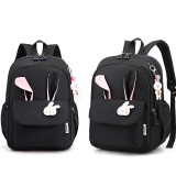 Toddler Kids Fashion Schoolbag Cute Cartoon Primary School Backpacks with Bunny Pendant