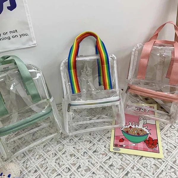 Adult Unisex Casual PVC Transparent Backpack Handbag