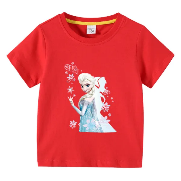 Toddler Kids Girl Cartoon Tops Princess Snowflake T-shirts