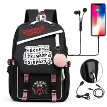 Adult Unisex Lightweight Stranger ABC Backpack Laptop Bags Kids Schoolbags with USB Charging Port