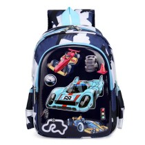 Toddler Kids Fashion Schoolbag Cartoon Racing Cars Primary School Backpacks