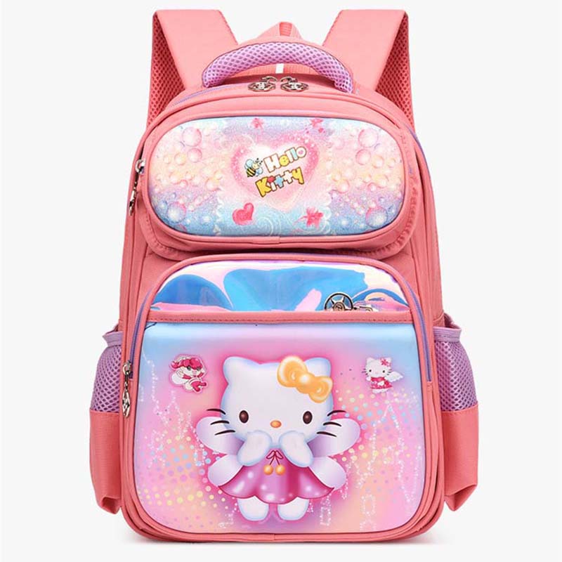 Toddler Kids Fashion Schoolbag Cartoon Winged Kittens Primary School Backbags