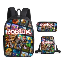 Toddler Kids Fashion Schoolbag Cartoon Rainbow Character Primary School Backbags with Meal Pack and Stationery Bag