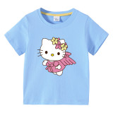 Toddler Kids Girl Cartoon Tops Flying Cat T-shirts