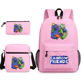Toddler Kids Fashion Schoolbag Cartoon Hug Friends Primary School Backbags with Cross Bag and Stationery Bag