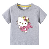 Toddler Kids Girl Cartoon Tops Flying Cat T-shirts