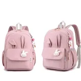 Toddler Kids Fashion Schoolbag Cute Cartoon Primary School Backpacks with Bunny Pendant