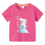 Toddler Kids Girl Cartoon Tops Princess Snowflake T-shirts