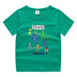 Toddler Kids Boy Cartoon Rainbow Aliens Friends Cotton T-shirts