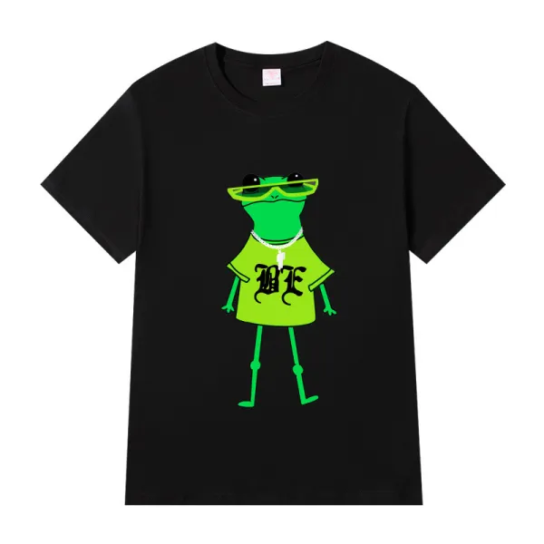 Adult Unisex Top Exclusive Design Cool Frog With Glasses T-shirts