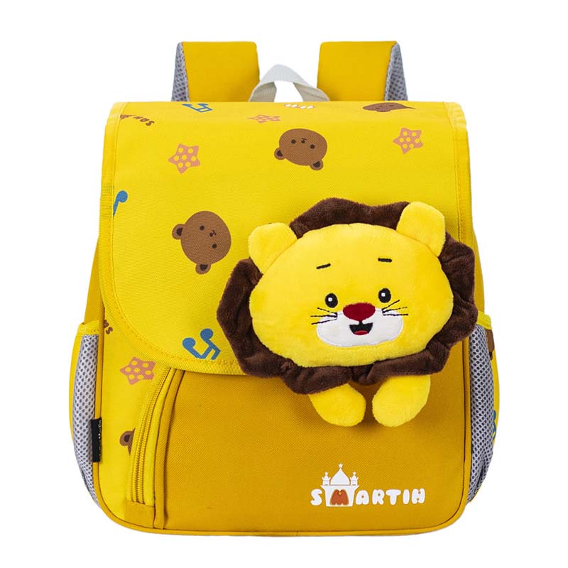 Toddler Kids Fashion Schoolbag Cartoon Cute Animals Lion and Rabbit Primary School Backpacks