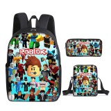 Toddler Kids Fashion Schoolbag Cartoon Rainbow Character Primary School Backbags with Meal Pack and Stationery Bag