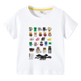 Toddler Kids Boy Cartoon Blocks Character Cotton T-shirts