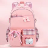 Toddler Kids Girl Lightweight Casual Senior Backpack Cute Bear Bowknot Schoolbags