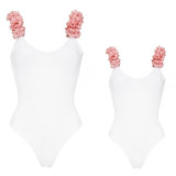 Mommy and Me Swimsuit Backless Flower Swimsuit
