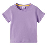 Toddler Boy & Girl Short Sleeve Solid Color Casual T-shirt