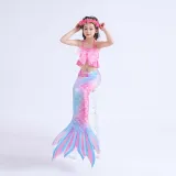 Toddler Girls 3 Pieces Swimwear Mermaid Lace Bowknot Bikini Swimsuit