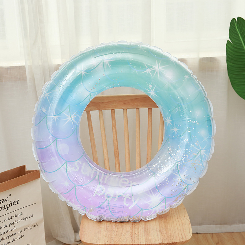 Toddler Kids Pool Floats Inflated Swimming Rings Glittering Starry Night Swimming Circle
