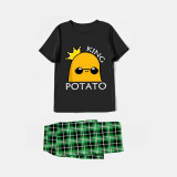 Family Matching Pajamas Exclusive Design Is Potato King And Queen Black Pajamas Set