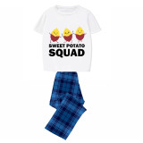 Family Matching Pajamas Exclusive Design Is Potato Sweet Potato Squad White Pajamas Set