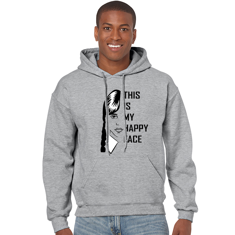 Adult Unisex Tops Exclusive Design On Wednesdays This Is My Happy Face T-shirts And Hoodies